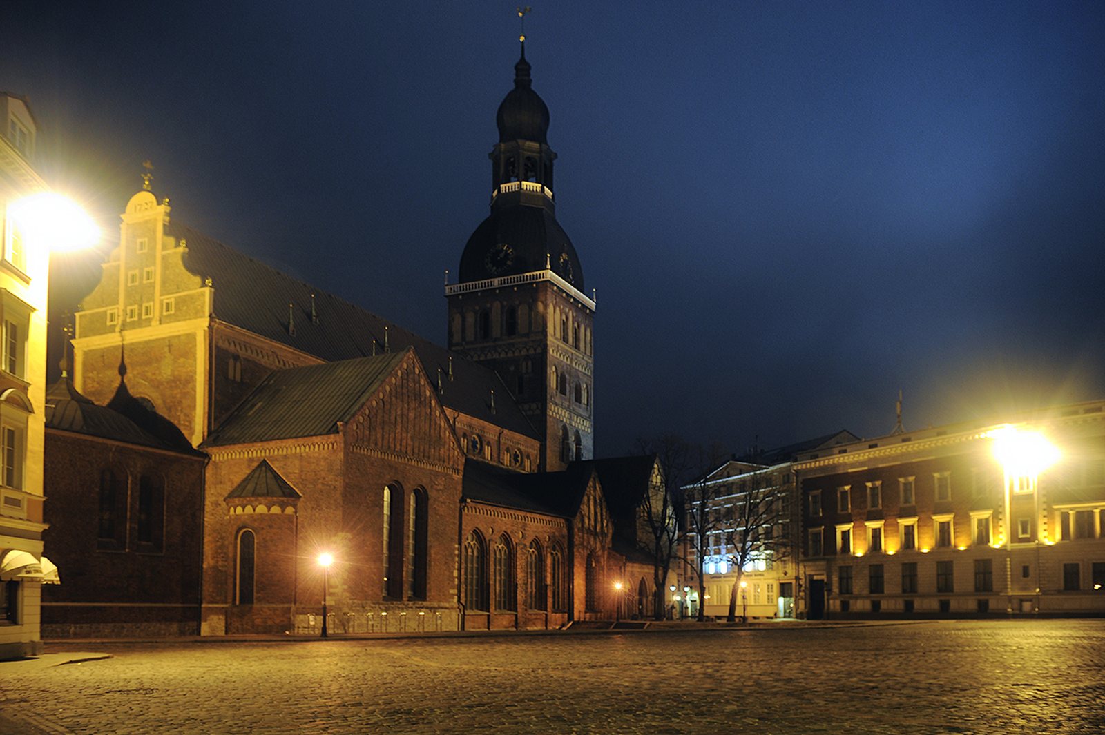 Riga's Old Town at night